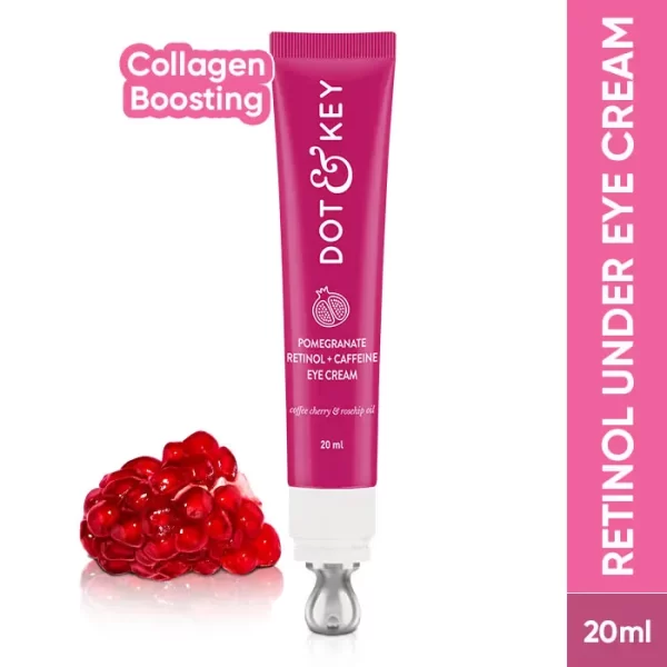 Dot & Key Pomegranate Retinol + Caffeine Under Eye Cream For Dark Circles, Wrinkles & Puffiness