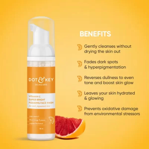 Dot & Key Vitamin C Super Bright Foaming Face Wash For Glowing Skin, Oily & Dry Skin, Sulphate Free2