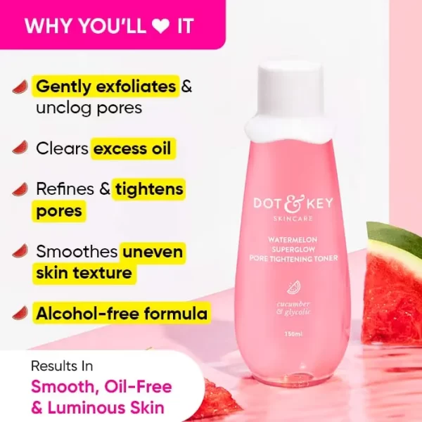 Dot & Key Watermelon & Glycolic Super Glow Pore Tightening Toner For Uneven Skintone2