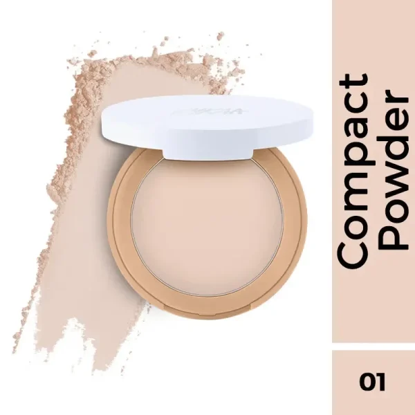 Nykaa all day matte 12hr oil control face compact powder with spf 15 pa ++ ivory 01