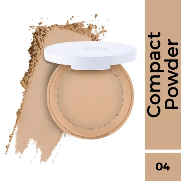 Nykaa all day matte 12hr oil control face compact powder with spf 15 pa ++ sand 04