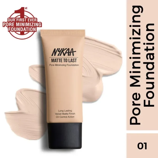 Nykaa cosmetics matte to last pore minimizing foundation 01n light