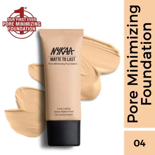 Nykaa cosmetics matte to last pore minimizing foundation 04n light