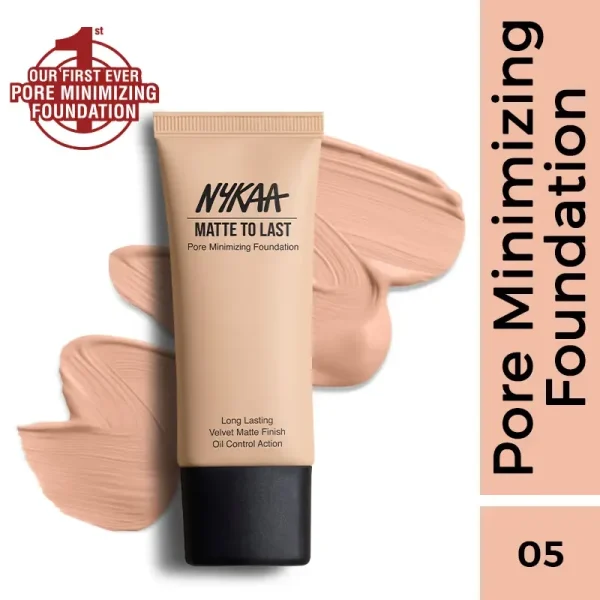 Nykaa cosmetics matte to last pore minimizing foundation 05p medium
