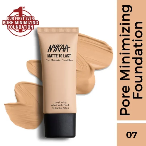 Nykaa cosmetics matte to last pore minimizing foundation 07n medium