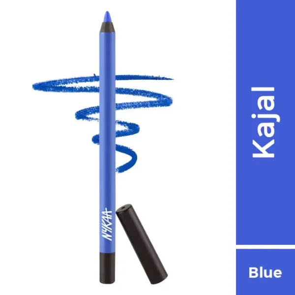 Nykaa glamoreyes waterproof & smudgeproof shimmer eye pencil blue hex (blue)