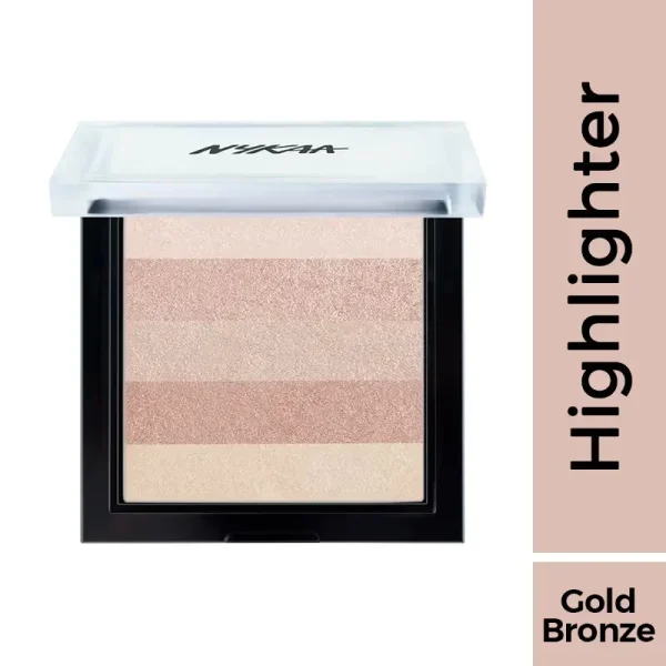 Nykaa glow goals! shimmer brick highlighter palette good old gold