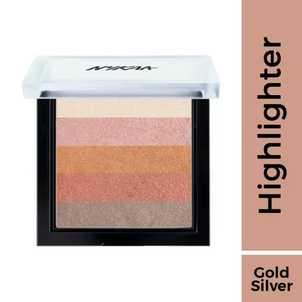 Nykaa glow goals! shimmer brick highlighter palette shimmer rays