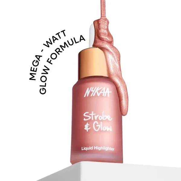 Nykaa strobe & glow liquid cream highlighter blushed moonlight