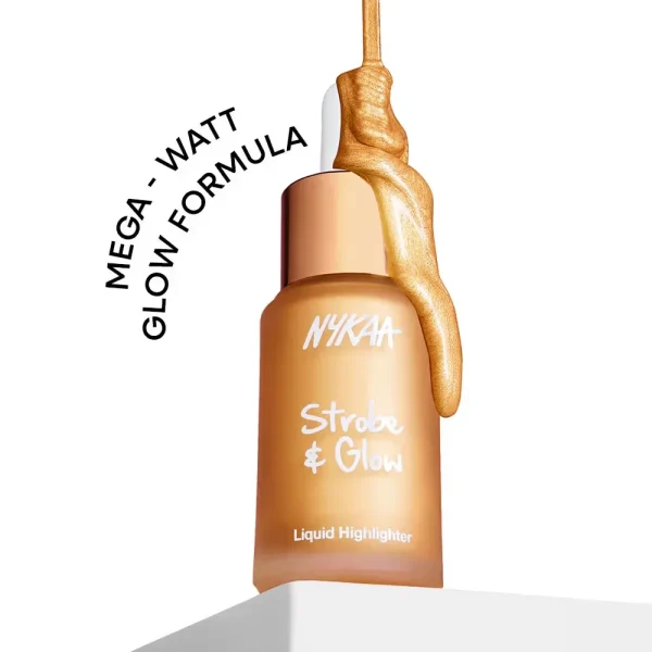 Nykaa strobe & glow liquid cream highlighter gold mine